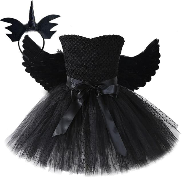 Unicorn Evil Angel Tutu Dress for Girls Devil Halloween Costumes