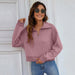 Women's Hoodie Turn Down Collar Hoodie Woman Solid Zipper Long Sleeve Ladies Casual Tops Spring Fall Fashion Pullover Female Sweatshirt| AwsomU