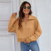 Women's Hoodie Turn Down Collar Hoodie Woman Solid Zipper Long Sleeve Ladies Casual Tops Spring Fall Fashion Pullover Female Sweatshirt| AwsomU