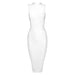 Dresses Black High Neck Knee Length Sleeveless Tank Sexy Women Club Bandage Dress Bodycon Dress Women AwsomU