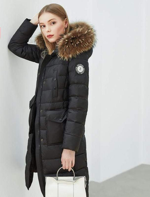 Women's Jacket Astrid 2020 New Winter Women's coat long warm black Jacket with fox fur hood pocket AwsomU