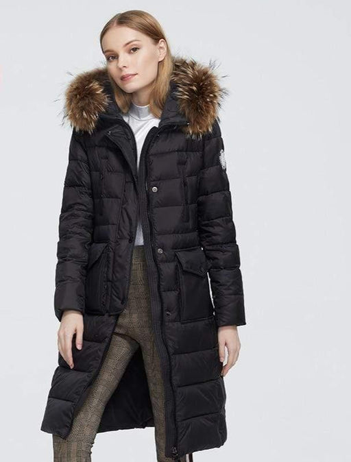 Women's Jacket Astrid 2020 New Winter Women's coat women long warm black Jacket with fox fur hood AwsomU